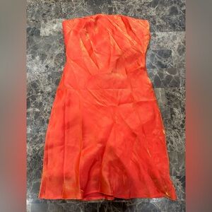 White Fox Boutique Strapless Orange Dress